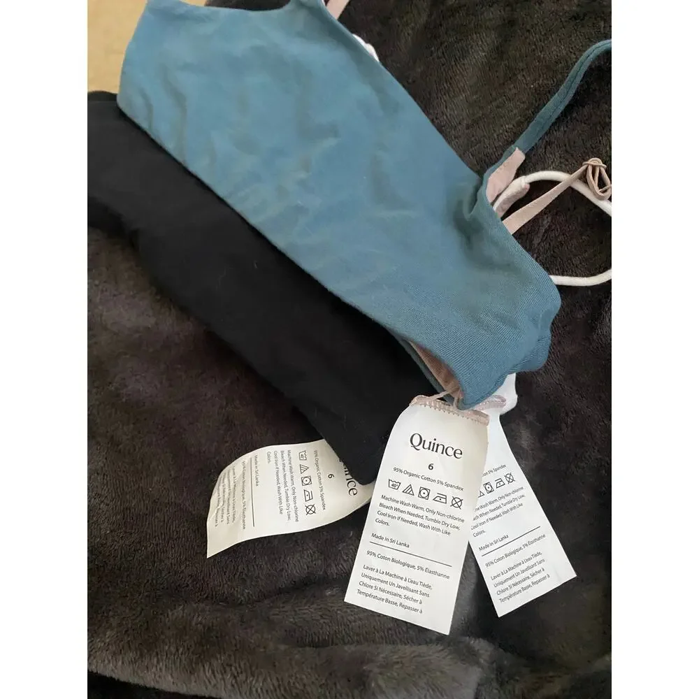 NWT Quince | Kid’s Size 6 | Organic Reversible Adjustable Bra (3-Pack)
